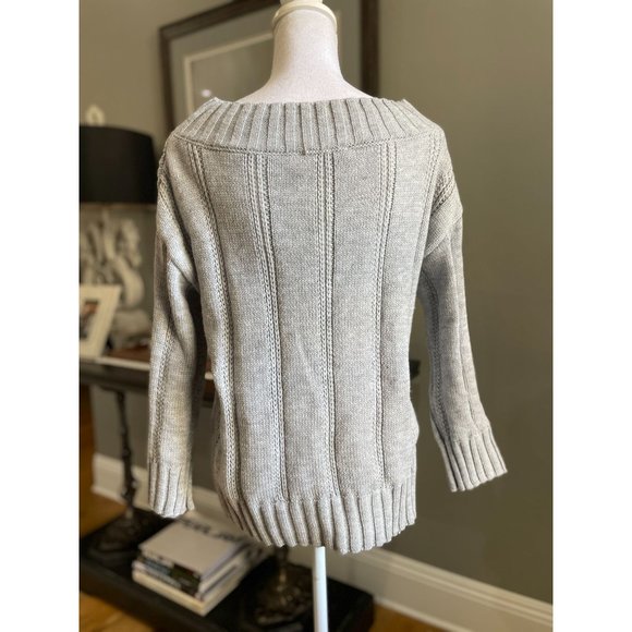 BB Dakota Wool Blend Retrograde Cable Knit Sweater Powder Blue Women's Size S - Picture 6 of 7